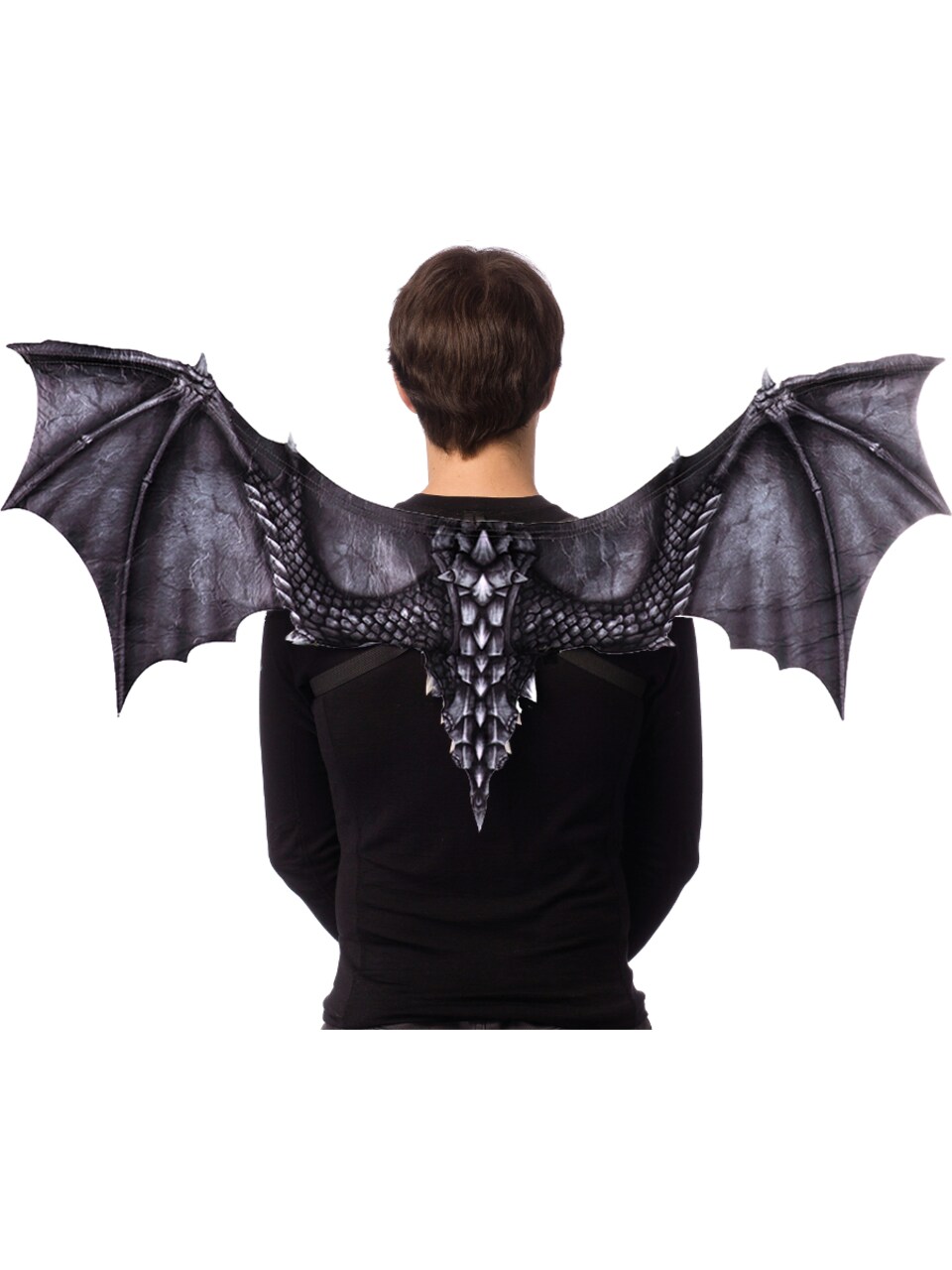 Feel Soft Sublimated Fabric Black Dragon Wings Costume Accessory